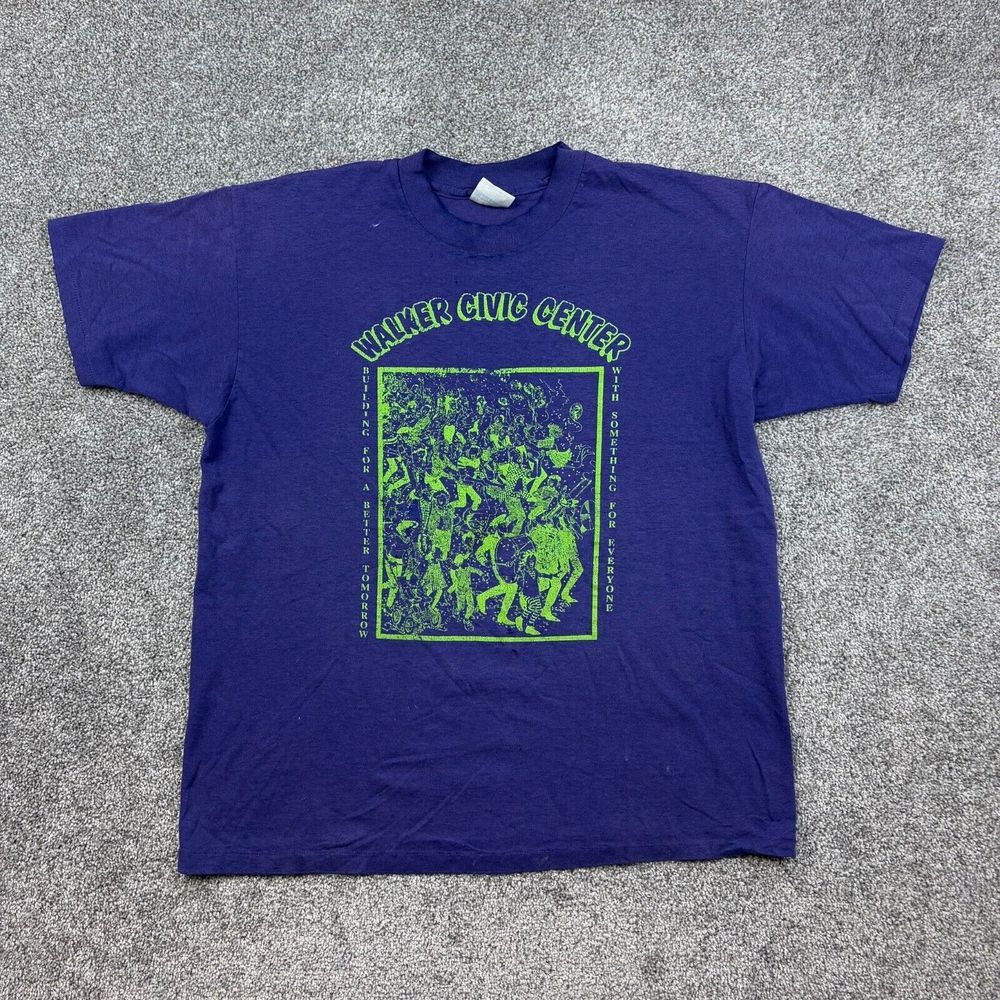 Vintage Walker Civic‎ Center Shirt Mens XL Purple Hanes 50/50 Michigan Fair